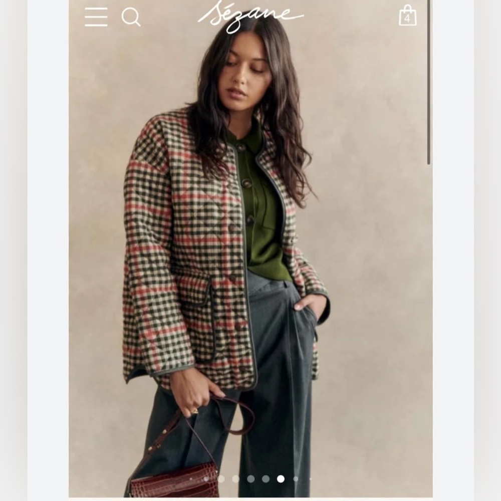 Sezane Farel Plaid Jacket